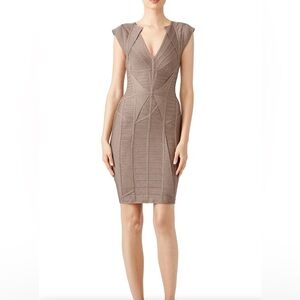 Hervé Léger Size S Bronze Margeaux Dress